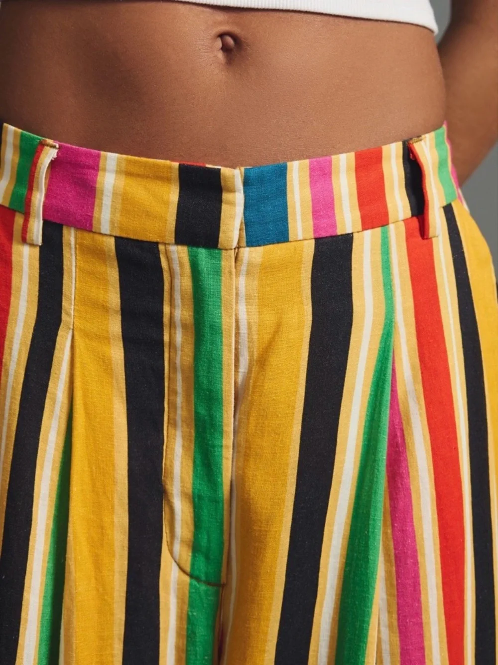 Anthropologie Farm Rio Rainbow Stripe Pants NWT Large - Picture 3 of 9